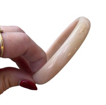 Plastik Armring Cuff Rund Sart Lyserød Marmoreret