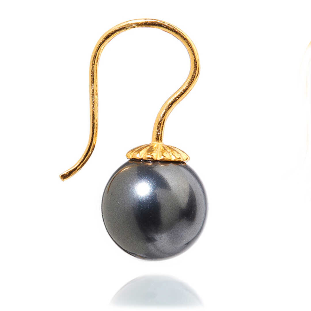 Romantic ørering Crystal Black Guld