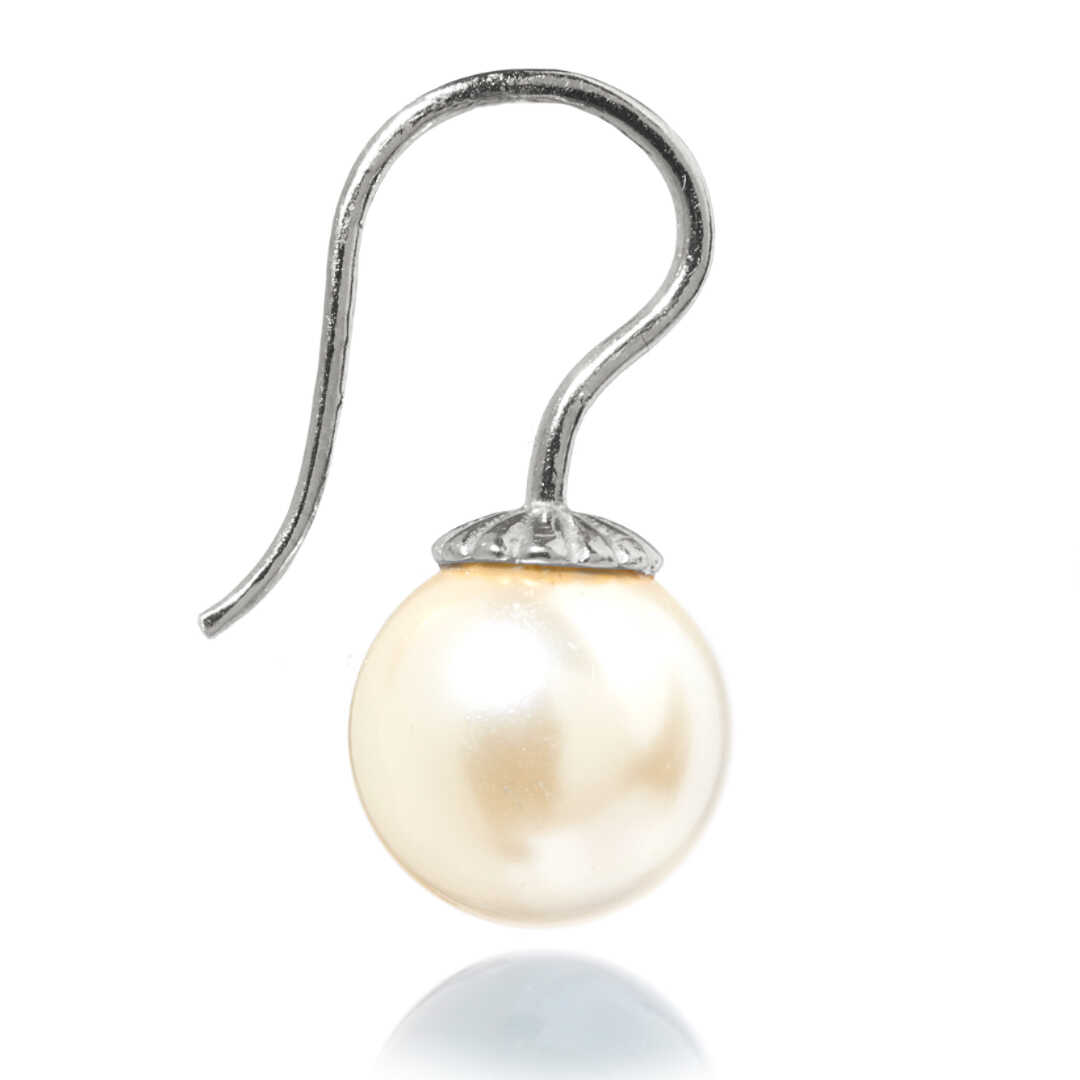 Romantic ørering Crystal Creme Sølv