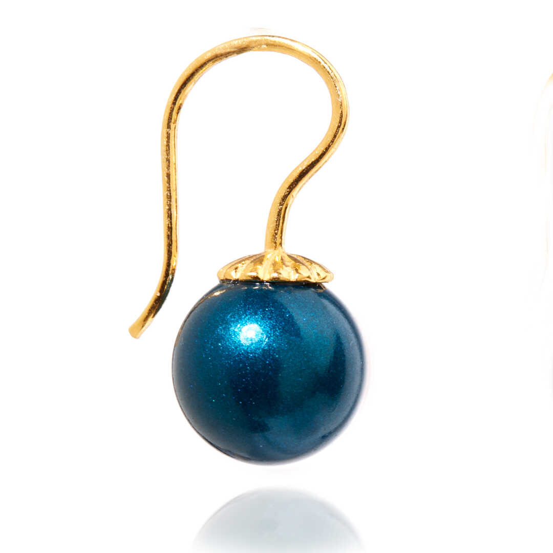 Romantic ørering Crystal Petrol Guld
