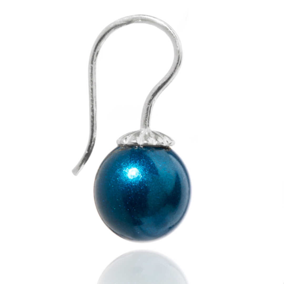 Romantic ørering Crystal Petrol Sølv