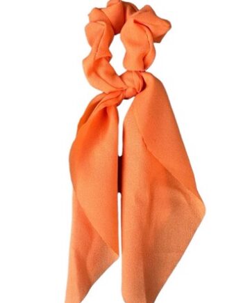 Scrunchi Med Lille Tørklæde Orange Chiffon