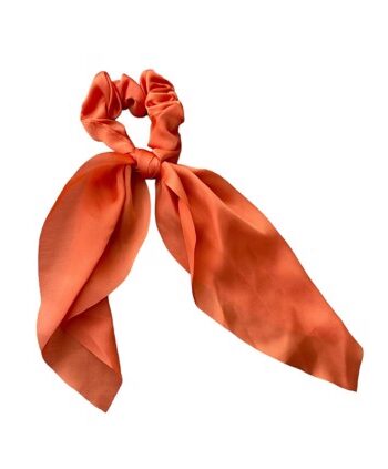 Scrunchi Med Lille Tørklæde Satin Orange
