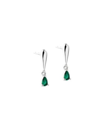 Shiny Verde Drop Earstud  Silver