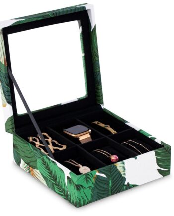 Smykke Kosmetik Organizer Ameliahome Glasen Hvid Flaskegrøn