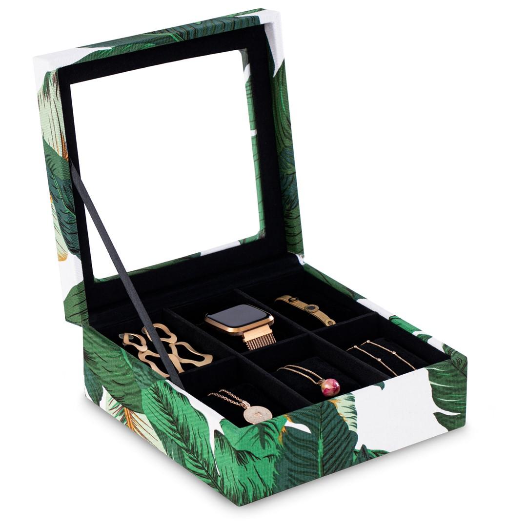 Smykke Kosmetik Organizer Ameliahome Glasen Hvid Flaskegrøn