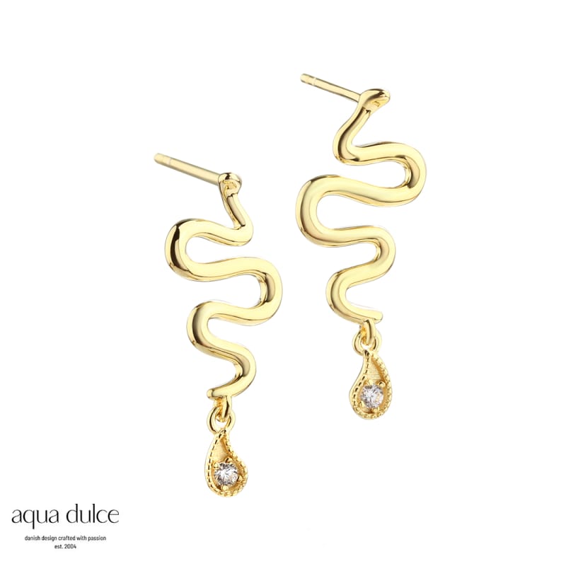 Snake Vims Earstud  Golden