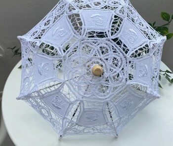 Sol Paraply Brudepige Parasol Hvid Lille