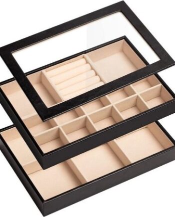 Stilfuld Smykke Opbevaring   Organizer Dele Sort