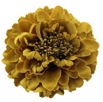 Stofblomst Hårblomst Stor Hårklips Med Blomst Brochepin Amber