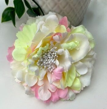 Stor Hårblomst Stofblomst Brochepin Pastel Sommerfarver