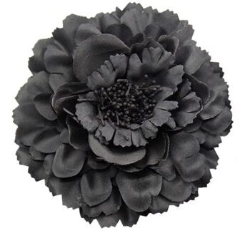 Stor Hårblomst Stofblomst Brochepin Sort