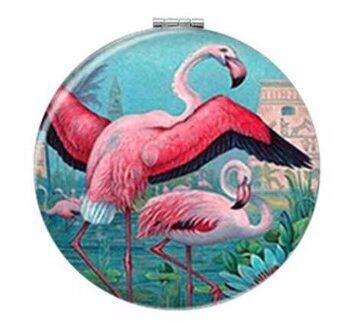 Taskespejl Flamingo Sødt Lille Makeup Spejl Til Tasken