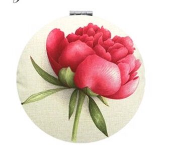 Taskespejl Pink Flora Sødt Lille Makeup Spejl Til Tasken