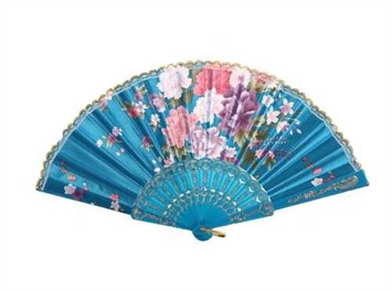 Vifte Stor: Sød Vifte Teal Med Pink Lilla Flora