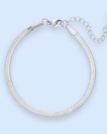 Zo Snake Chain Armbånd Sølvtonet Stål Chant Matin
